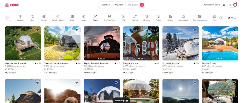 Airbnb UI - Minimalist Design example