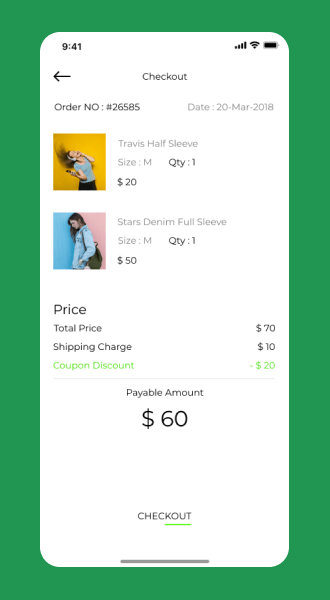 Clotheory App Checkout Page