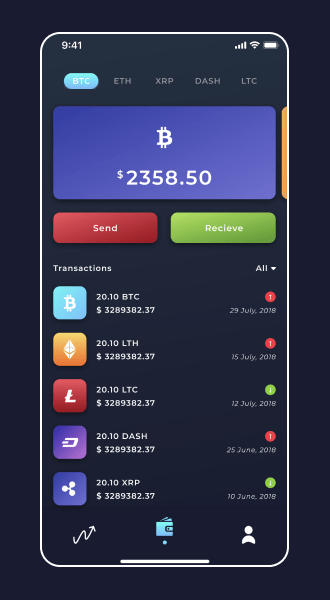 CryptoX Wallet Page