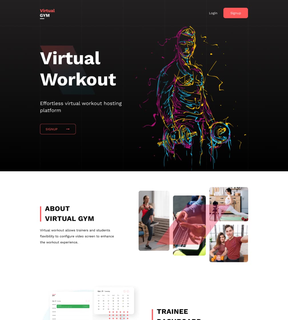 Virtual Gym App Image